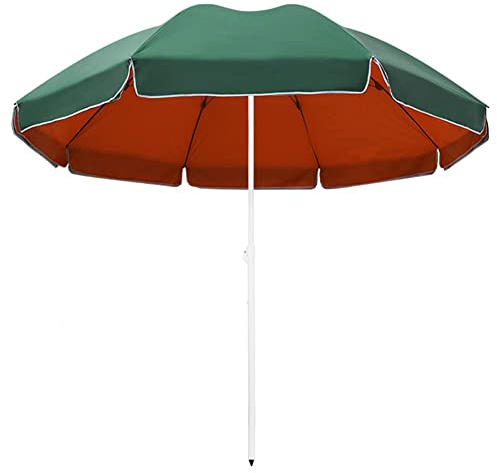 7ft/2.2m Small Patio Umbrella Garden Umbrella with Crank, Outdoor Table Umbrella for Porch, Lawn, Balcony, Poolside, Without Base, Green/Blue good