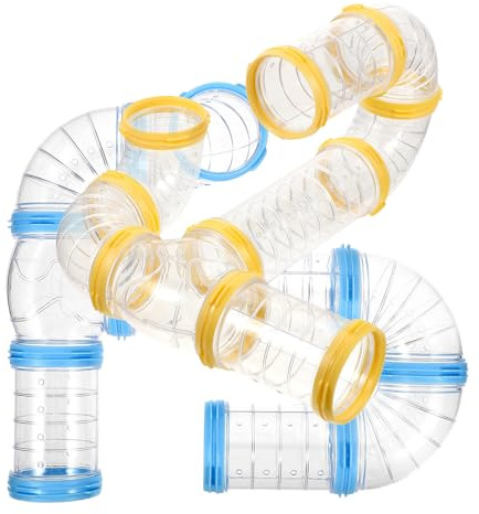 Kichvoe Set di 2 Tunnel in Plastica per Criceti Design Rinforzato e Varie Sagome, Resistente e Adatto per Gabbie di Piccoli Animali come Porcellini D'india e Ricci, per Giochi All'aperto