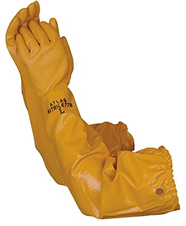 ATLAS 772 Nitrile Coated Gloves 26 inch Long Cotton Lined, Chemical Resistant, Water, Pond, Work, Large