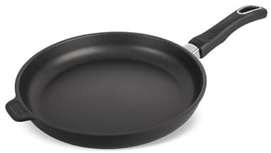Original Gundel GUSS-BRATPFANNE INDUKTION flach, Ø 28 cm, Höhe 4,5 cm, BIOTAN-Oberfläche, PFOA-frei, Akku-Therm Boden - fester Stiel