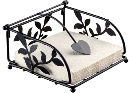 Ambiente Metall Serviettenhalter - Napkin Holder Branch Small Black - Schwarz Für Cocktail Servietten 25 x 25 cm