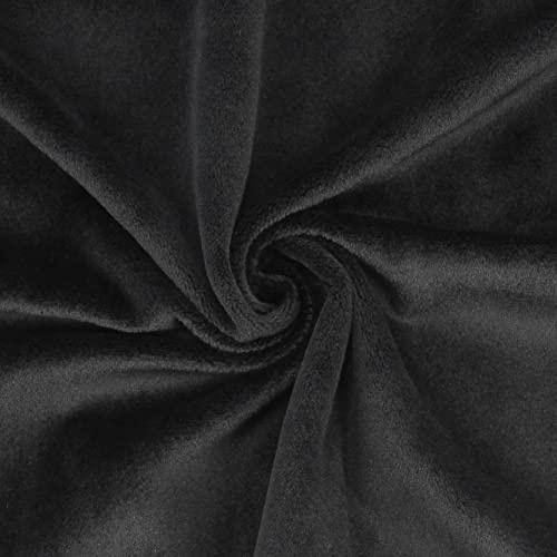 Kuschelweicher Microfaser Plüschstoff in vielen Farben - kullaloo SuperSoft SHORTY 1,5 mm Flor - schwarz - Plüsch Meterware