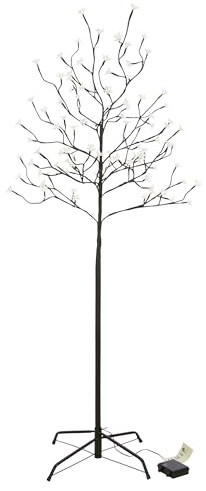 96 LED Baum mit Blüten Blütenbaum Lichterbaum warm weiß 150 cm hoch Batterie Timer IP44 Weihnachtsbeleuchtung Weihnachtsdeko Xmas
