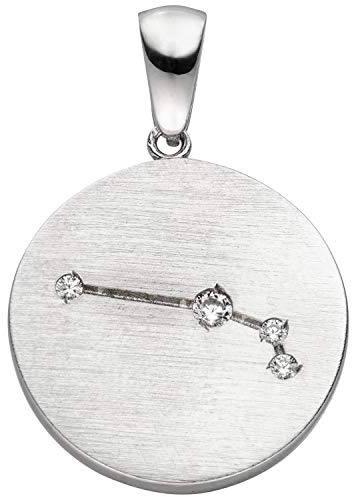 Jobo Sternzeichen-Anhänger Widder aus 925 Sterling Silber matt mit 4 Zirkonia