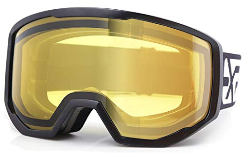 EXP VISION Masque de Ski Pro Anti-buée Lunettes de Ski, 100% Protection UV400 Masques de Snowboard, Masque et Lunettes de Ski Moto Skateboard pour Hommes, Femme, Garçons et Filles