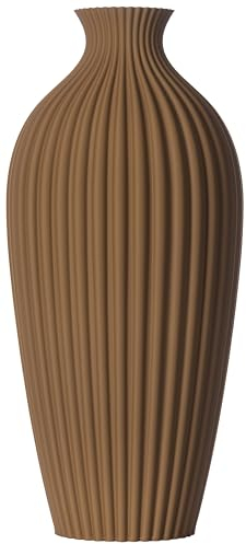 3D Vase Dekovase Saskia XL 38cm Bodenvase Braun Vase Pampasgras Trockenblumen