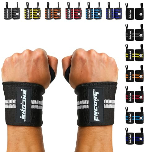 Encore Grips Handgelenk Bandagen für Krafttraining, Fitness & Bodybuilding, Wrist Wraps für Gym & Crossfit, stabile Handgelenkbandage für Gewichtheben & intensives Training