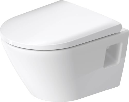 Duravit D-Neo Wall-Hung WC Compact, Low Flush, Rimless, 370x480 mm, 258709; Color: White with Wondergliss