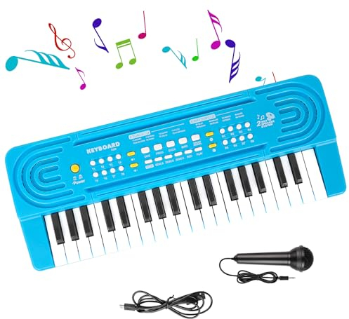 Pianola Bambini, Pianola per Scuola Media, Multifunzione Tastiera Musicale 37 Tasti con Microfono, Shayson Digitale Tastiera Elettronica Portatile, Educativo, Regalo per Ragazzi Ragazze 3+ Anni