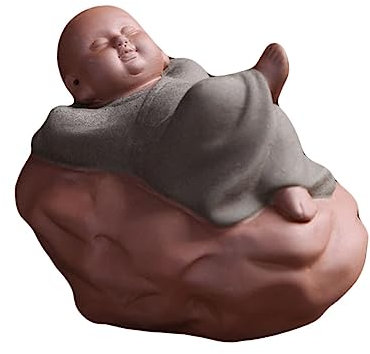 Warmhm Buddha-Figur Aus Violettem Tischdeko Mönchsornament Buddha-skulptur Für Schlafzimmer Wohnzimmer Arbeitszimmer Kleine Dekoration