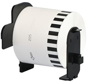 Double Dragon DK-22205 Étiquette en Papier Continu 62mm(L) x 30.48m(L), pour Imprimantes Brother QL QL-500 550 570 650TD 700 710W 720NW 800 810W 820NWB 1050 1060N 1100 1110NWB, Noir sur Blanc