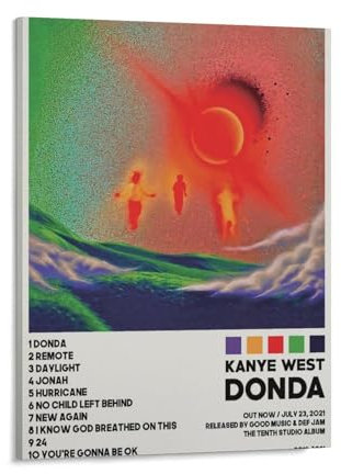 EKoKim Kanye West Poster Donda Poster, dekoratives Gemälde, Leinwand-Wandposter und Kunstdruck, modernes Familienschlafzimmer-Dekor-Poster, 20 x 25 cm