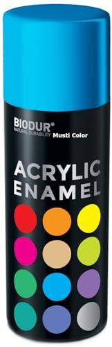 Biodur Universelle Acryl-Emaille Sprühlack 400 ml, Glänz RAL 5015 Himmelblau, Glänzend, Akrylemaille UV-beständig, Universell Einsetzbar für Innen- und Außenbereich, Schnelltrocknend Sprühdose