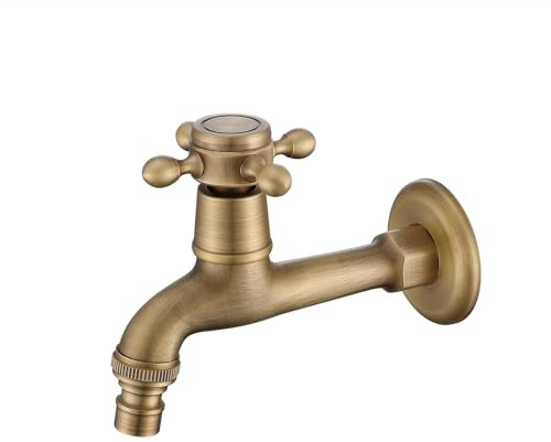 SXWYLZ Robinet Mural Extérieur Long Robinets Jardin Vintage Robinet D'Eau Froide Applique Mural Robinets Extérieur robinetterie de Jardin pour Exterieur Jardin Terrasse,11 CM