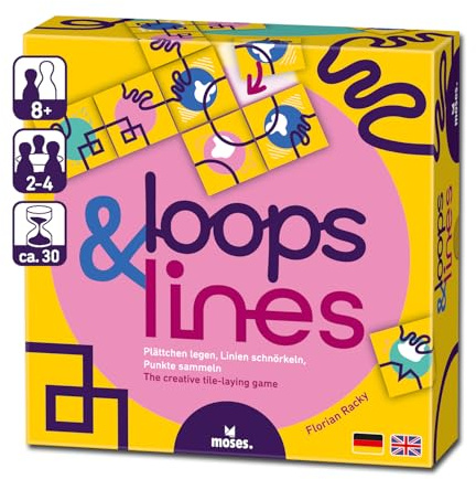 Moses. Loops & Lines, kreatives Plättchen-Legespiel & Strategiespiel für Freunde & die ganze Familie, farbenfrohes Gesellschaftsspiel für Kinder & Erwachsene ab 8 Jahren, Yellow