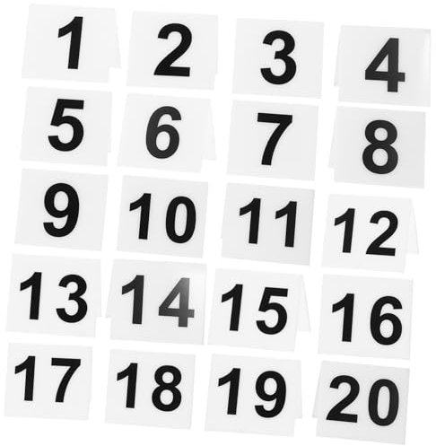 LABRIMP Table Number Markers Set Acrylic v Shape Number Plate Compact Evidence Markers for Restaurant