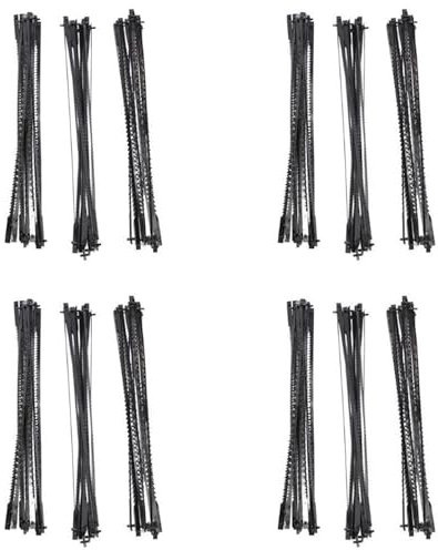 PAGJHRFJG 144Pcs Scroll Saw Blades 127mm Carbon Steel Fretsaw Blades with Pin 15/18/24 Teeth Standard Fine Cut Saw Blades
