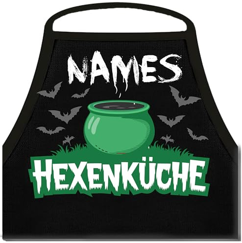 Shirtoo Kochschürze für Damen mit Spruch: Names Hexenküche - Personalisiert mit frei wählbarem Namen