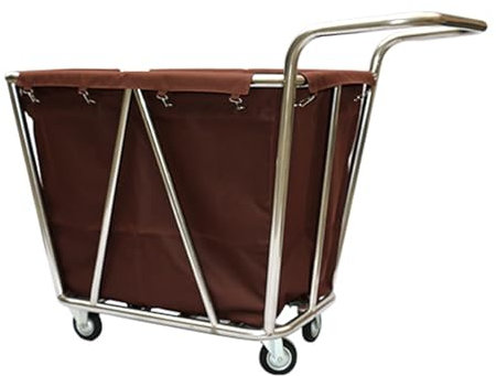 GBPLDMAQ Gewerblicher Wäschewagen mit Rädern, Reinigungswagen Gewerbe Wasserdichtes Oxford-Gewebe und Integrierte Armlehne, mit Lenkrollen, 150Kg Tragkraft(Brown)