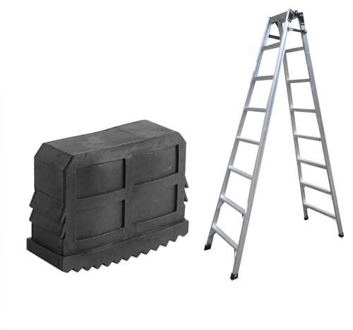Majatou Non Slip Rubber Replacement Step Ladder Feet, Steep Ladder Foot Pads, 2 Pieces/Double Rubber Anti Slip Replacement Step Foot Pad with Black Sole