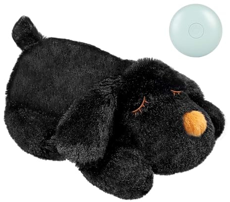 WEOK Juguete de latido del corazón para cachorros para aliviar la ansiedad por separación, latido del corazón, animal de peluche, calmante para la ansiedad, ayuda al comportamiento, juguete de peluche