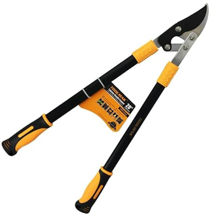 TOOLMAK Troncarami 700 mm (28) Taglia Rami Spessi, forbice manici lunghi, Cesoie da Potatura con Lama Curva in Acciaio Temprato, Manici Tubolari Antiscivolo per Giardino