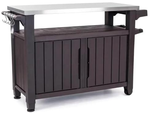 DYHWAC Storage BBQ Grilling Cart Outdoor Furniture Rolling Kitchen Island