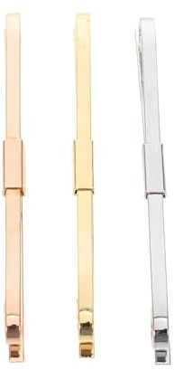 LRXIYODE 3 St Slipsklämmor för Män i Metall Rostfria Slipsnålar i Guld Silver och Roséguld Eleganta Slipsklämmor för Affärsbruk Bröllop och Formella Tillfällen