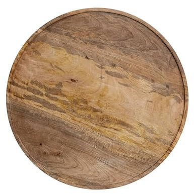 Creative Co-Op Round Mango Wood Tray, Natural