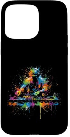 Carcasa para iPhone 15 Pro MAX DJ Rave EDM Music Festival DJ y Tocadiscos Pintura Splash Art