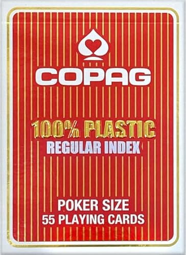 ASS Altenburger Spielkarten 40043 - Poker & Bridge, rot, Plastik, 1Set à 55 Karten