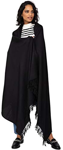 likemary Schals & Tücher für Damen – Weicher Wollschal & Halstuch für Herbst und Winter – Leichter XXL Schal – Große Tücher für Damen – Fairtrade Geschenk Schwarz