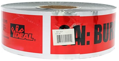 Ideal 42-201 Detectable UndergroundCaution Buried Electric Line Below Tape, 3 x 1, 000' Size, Red