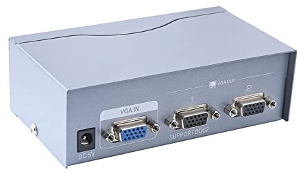 Dtech Powered 1 in 2 out VGA video splitter/amplificatore 250 MHz supporta alta risoluzione fino a 1920 x 1440