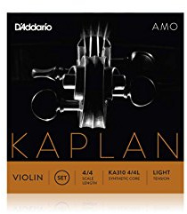 D'Addario Kaplan Amo Violinsaiten - Vollständiger Satz - KA310 4/4L - Violinsaiten - 4/4 Skala, Leichte Spannung