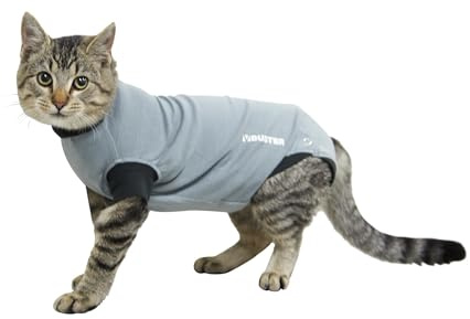 Buster Easygo - Body para gatos, Negro/Gris, XS (38.5 cm)