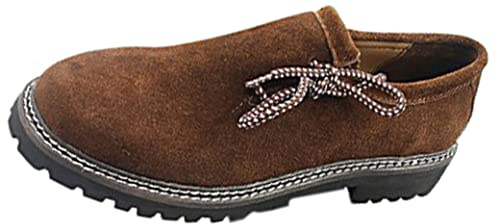 All the Good traditional shoes Haferlschuh (traditional Bavarian shoes) brown Almhaferl Oktoberfest costume shoes made of suede brown Brown Size: 9.5 UK