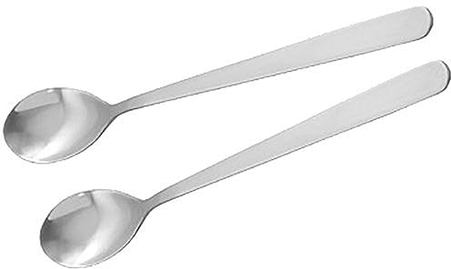 FACKELMANN Nirosta, Cucchiaio per Latte Macchiato Paris, in Acciaio Inossidabile, Colore Argento, 19,5 cm, 2 Pezzi