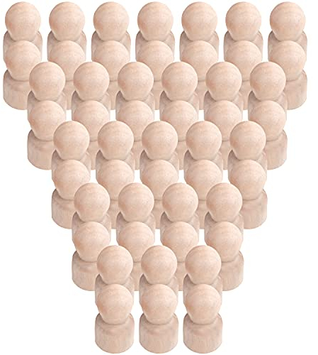 Belle Vous Natürliche Kleine Figuren Holzfiguren zum Bemalen (50er Pack) - 2,5 x 1,5cm - Holzfiguren Deko für DIY Kunst & Handwerk und Malerei - Spielfiguren Holz für Dekoration & Basteln
