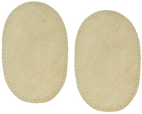 alles-meine.de GmbH 2 STK. Wildleder - echtes Leder - Flicken - beige/Hellbraun - 10 cm * 15,5 cm - oval - Aufnäher zum Aufnähen/Applikation XL Format - Wildlederapplikat..