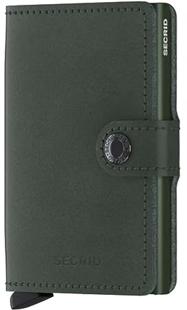 Secrid Miniwallet Original Green aus Leder, in der Farbe Grün, für 4 Karten mit oder 6 Karten ohne Prägung, Maße: 10,2 x 6,5 x 2,1 cm, M-Green