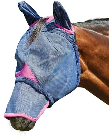 Weatherbeeta Comfitec Durable Mesh with Ears & Nose Fly Mask Small Pony Navy Purple
