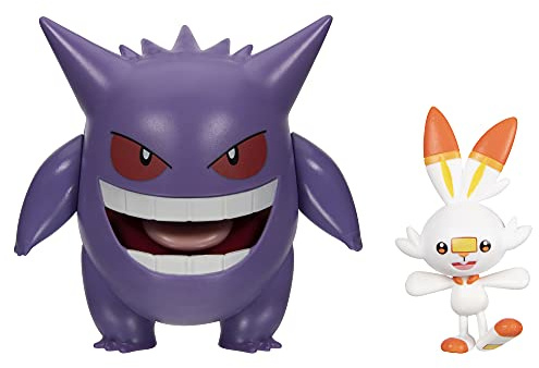 Pokémon Figuras 2-Pack Gengar & Scorbunny - Juguetes Nueva 2024 – Figuras 5-10 cm - Oficialmente Juguetes