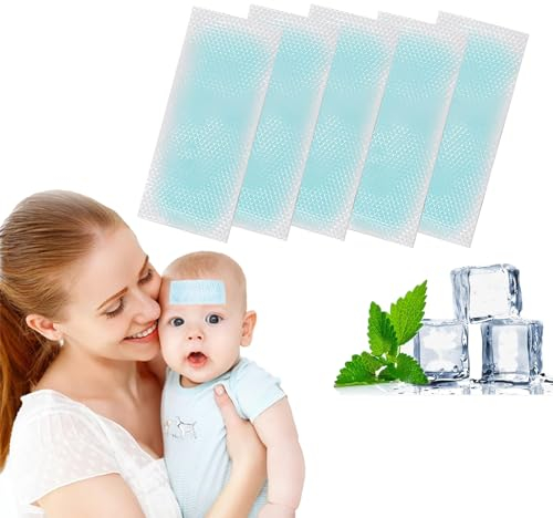 Pfefferminz-Kühlpflaster, 40 Stück Kühlpflaster für Kinder, Stirnpflaster für Erwachsene, zur Anwendung auf Stirn, Armen, Nackenbereich, bei Sommerhitze, Schwitzen und Schwindel.