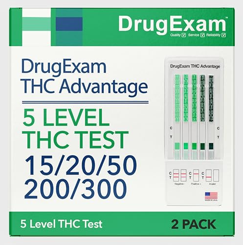 DrugExam Made in USA, hochempfindliches Marihuana THC Single Panel Drogentest Kit – Marihuana Drogentest mit 50 ng/ml Cutoff Level zum Nachweis jeder Form von THC im Urin bis zu 45 Tage