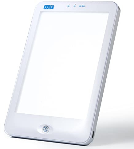 AABY WL21 Light Therapy Lamp UV Free Flicker Free 10000 Lux LED White Bright Light 3-Step Brightness 3-Step Timer Indicator Touch Control Compact Size Portable Mood Up-Lifter