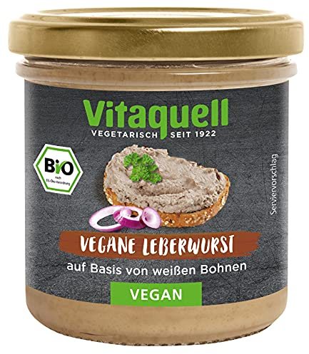 Vitaquell Saucisse de foie végétalienne à base de haricots blancs, 125 g en verre