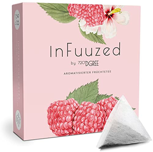 720°DGREE Sabor para Agua InFuuzed - Frambuesa 1x 20 sobres - Bebida fría sin Azúcar, Calorías - Naturalmente deliciosa para tu botella - Alternativa a limonada, té helado, pastillas efervescentes