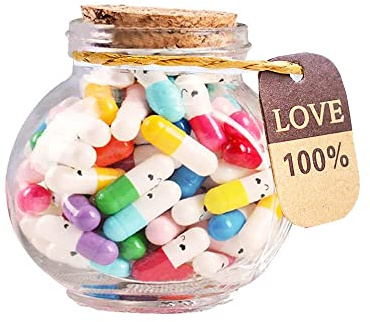 BDHI Y54-1 Lot de 101 pilules en verre pour la Saint-Valentin et les anniversaires