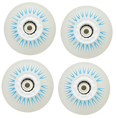 SSCYHT 4 PCS Inline-Skate-Räder, mit LED-Flash-Skate-Rädern Ersatzrad 60 mm/62 mm/64 mm/68 mm/70 mm/72 mm/76 mm/80 mm Inline-Roller für Kinder und Jugendliche,Blau,80mm